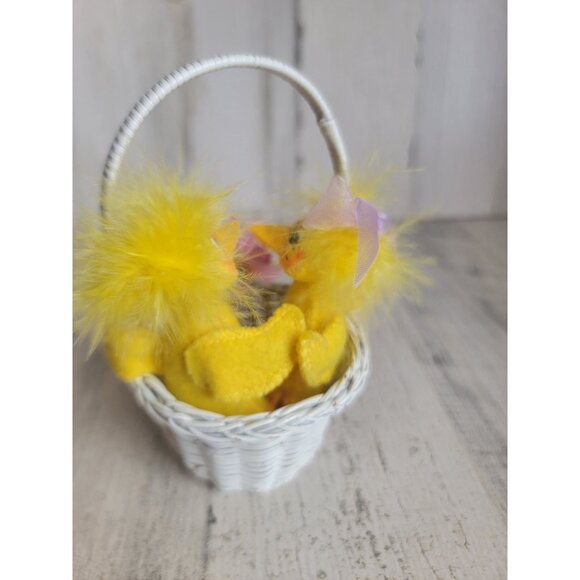 Annalee spring chick wicker basket Easter flower home decor - Picture 5 of 8